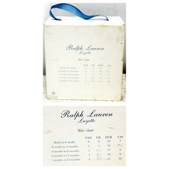 Ralph Lauren Layette Chocolate Suede Zale Sneakers Baby Infant 6-9 M Lace Up Box - Picture 11 of 12